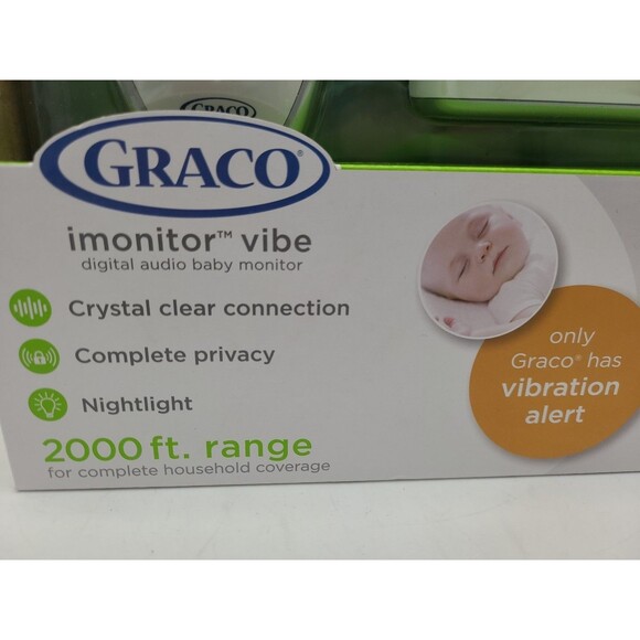 Graco Baby IMonitor Vibe Alert Digital Audio 2000 ft Range Rechargable - Picture 2 of 7